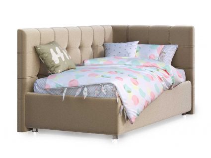 Кровать Nuvola Sabina угловая Velutto 22 160х200