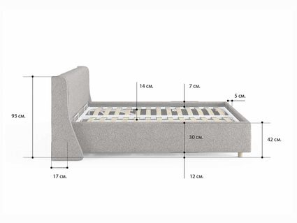Кровать Сонум Barcelona Рогожка Деним 160х200