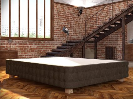 Кровать Mr.Mattress Twin Box экокожа Brown 120х195