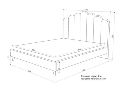 Кровать Sontelle Style Lixano Luxa Almond 140х190