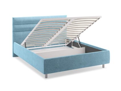 Кровать Сонум Linda Рогожка Голубой (с подъемным механизмом) 180х190