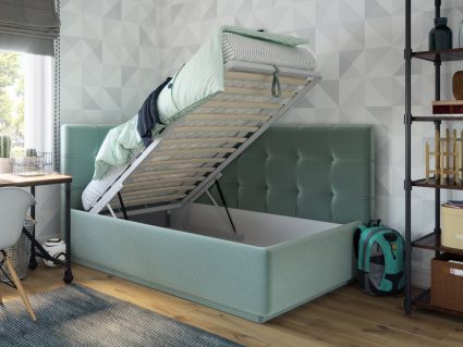 Кровать Nuvola Sabina угловая Velutto 26 (с подъемным механизмом)