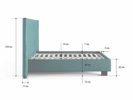 Кровать Сонум Barbara Рогожка Графит (с подъемным механизмом)