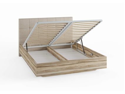 Кровать Сонум Vena Ясень Ориноко + Кашемир Латте (с подъемным механизмом) 120х200