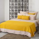 Покрывало Tkano Essential с контрастным кантом горчичное 180х250